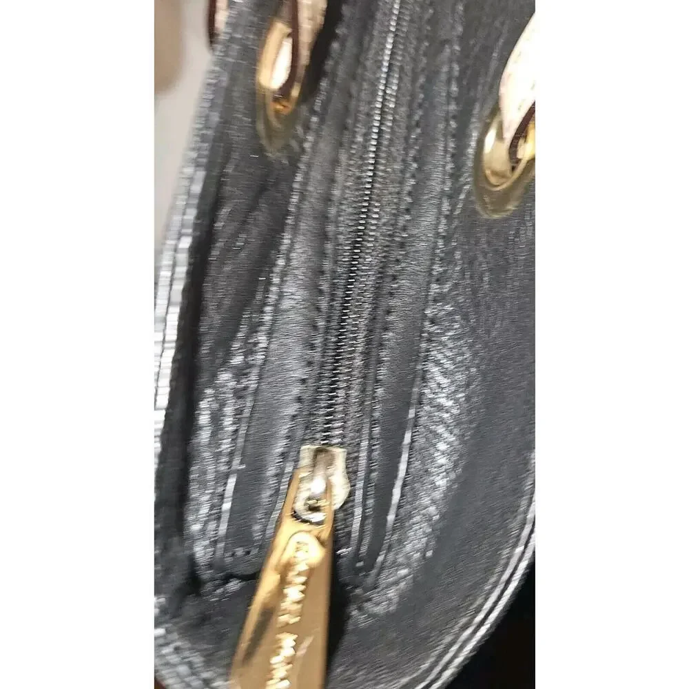 Michael Kors MK Handbag Jet Set Black Pebbled Leather Tote Bag Purse